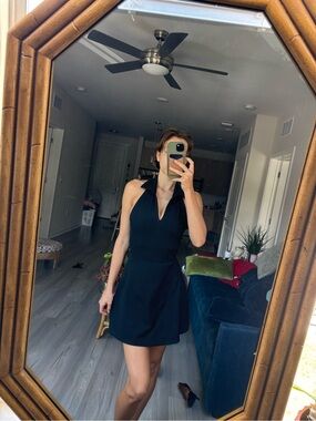 Gap Black Athletic Halter Mini Dress